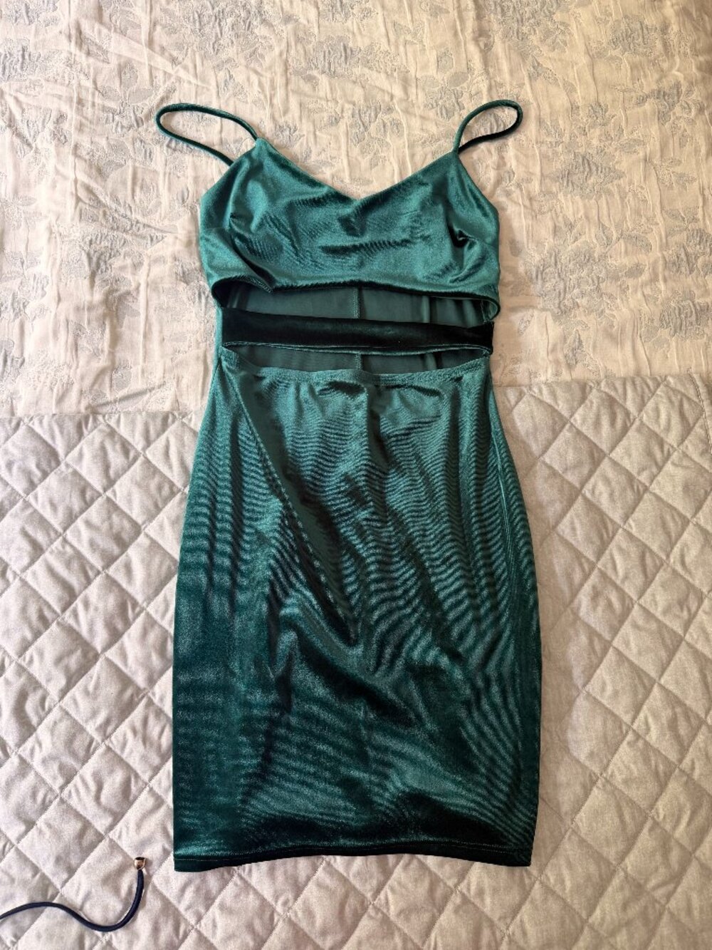 Windsor Green Velvet Mini Dress